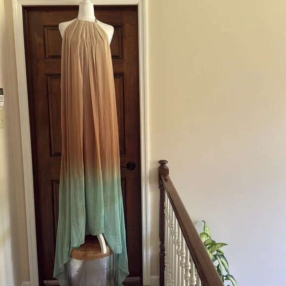 STAUD Positano Maxi Dress Caribbean Ombre Chain Strap NWT $595 XL - Picture 9 of 16